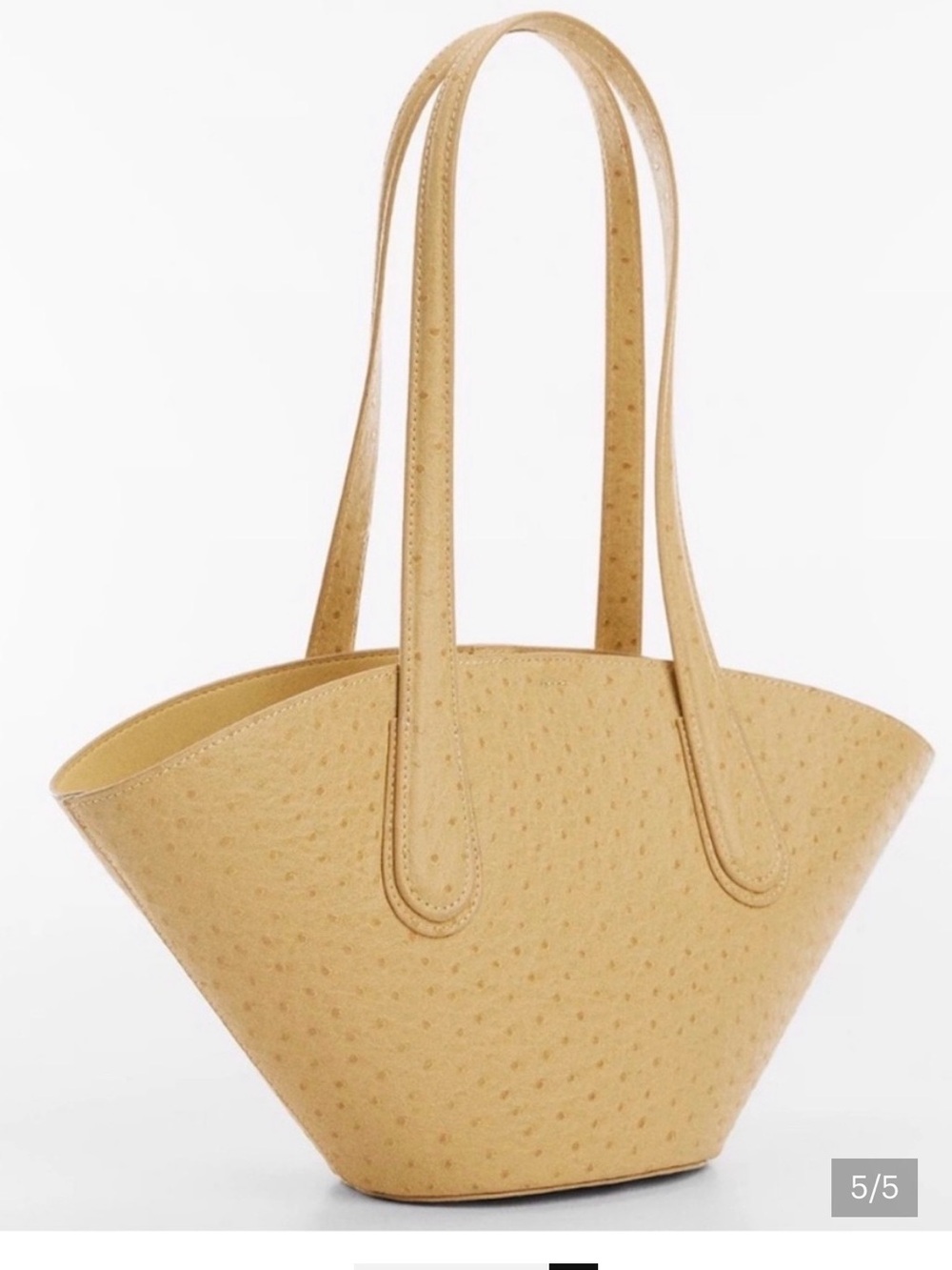 Mango Butter Yellow Faux Leather Ostrich-Texture Tote